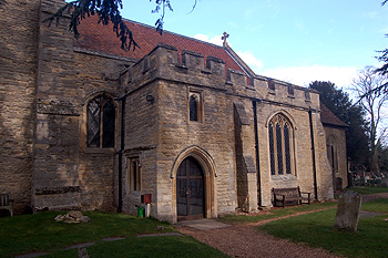 The south porch of Biddenham church March 2012
